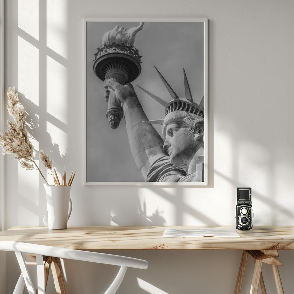 NEW YORK CITY Monochrome Statue of Liberty Poster