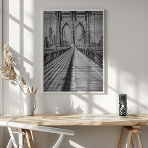 NEW YORK CITY Brooklyn Bridge - upright slim panorama Poster