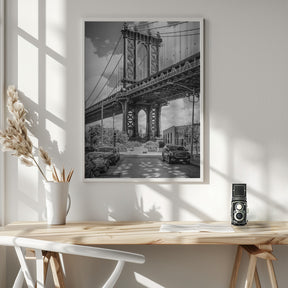 NEW YORK CITY Manhattan Bridge - upright slim panorama Poster