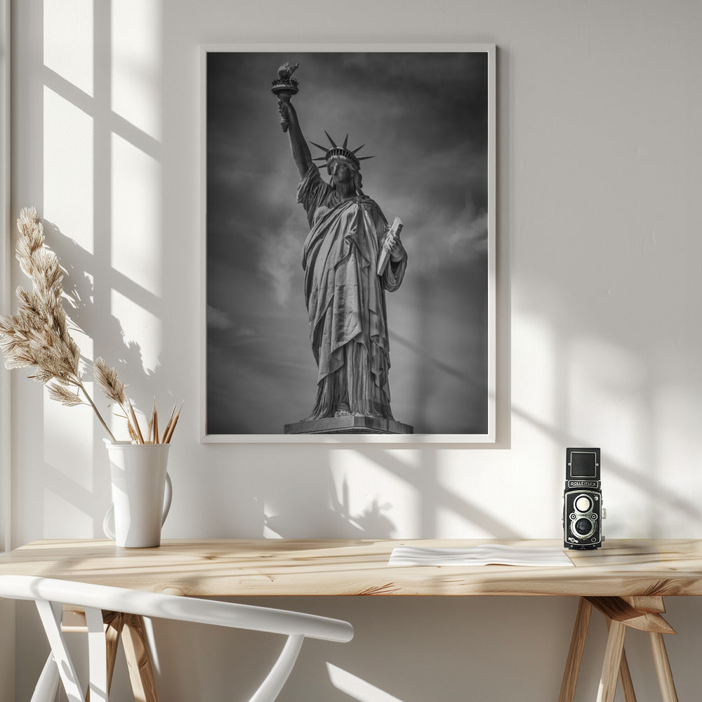 NEW YORK CITY Monochrome Statue of Liberty Poster