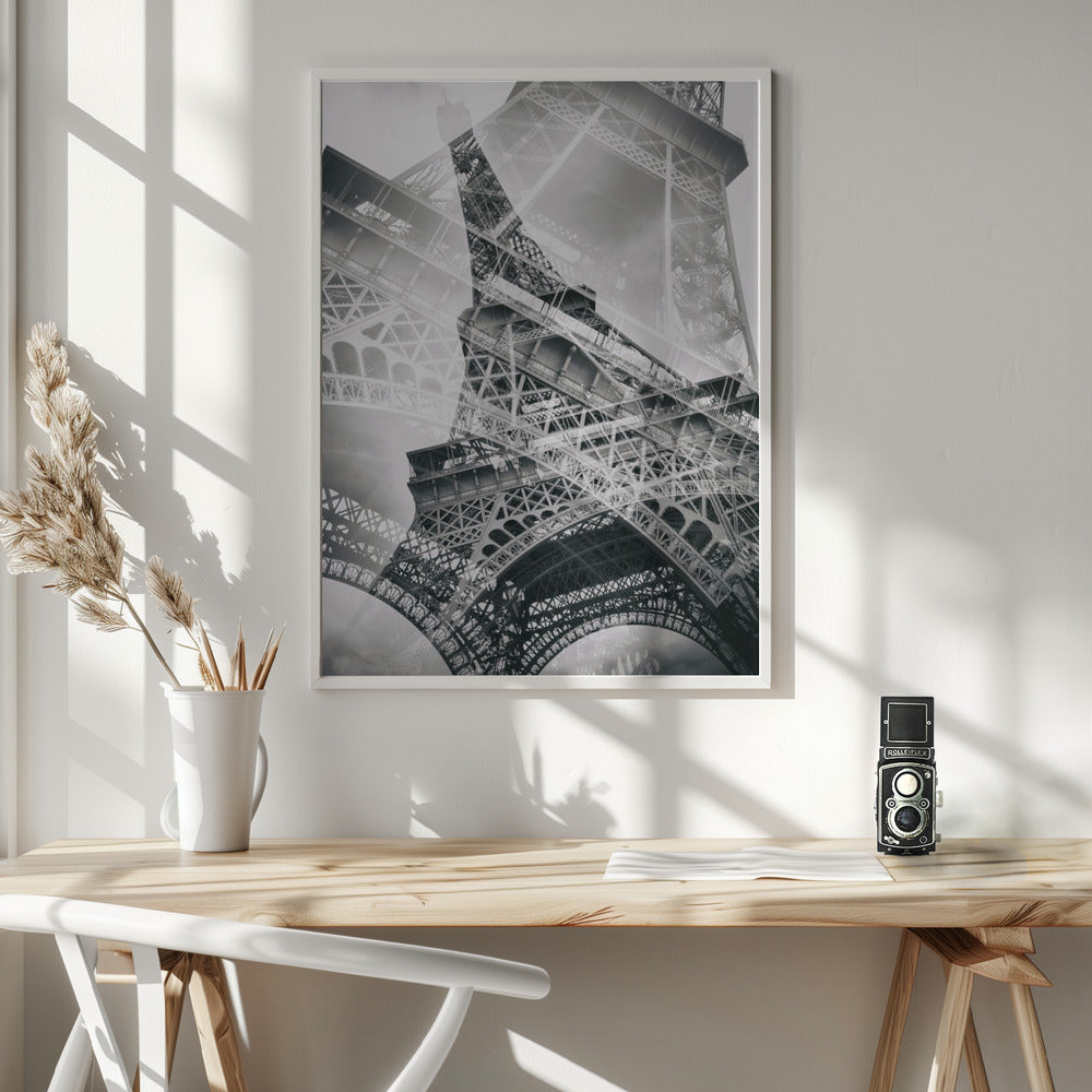 Eiffel Tower Double Exposure Poster