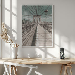 NEW YORK CITY Brooklyn Bridge | urban vintage style Poster