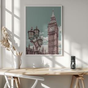 LONDON Elizabeth Tower | urban vintage style Poster