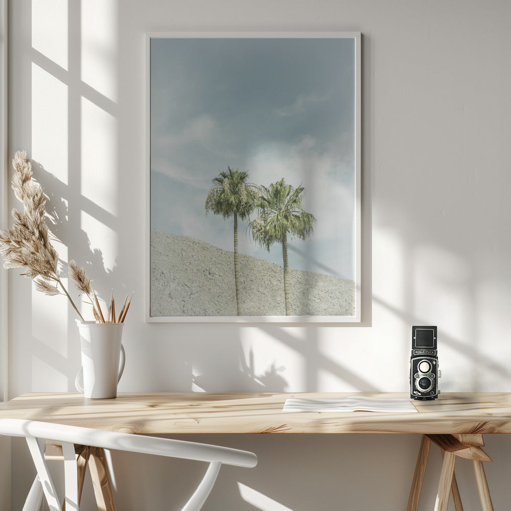 Vintage Palm Trees in the desert Poster