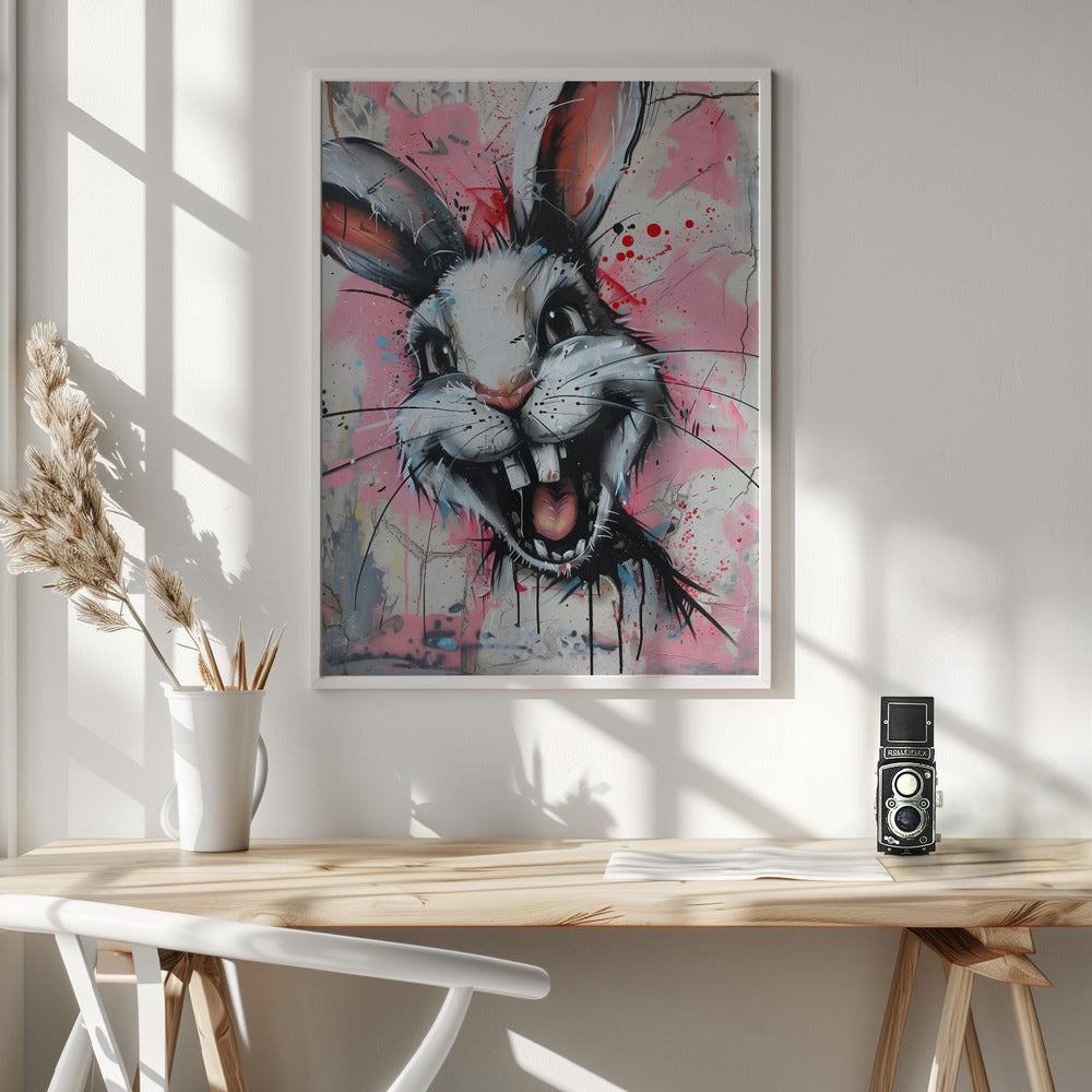 Creepy laughing bunny Poster