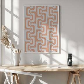 Retro Pattern Peach Fuzz Poster