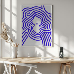 Berit in cobalt blue Poster