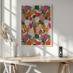 Fresh fruits pattern Poster