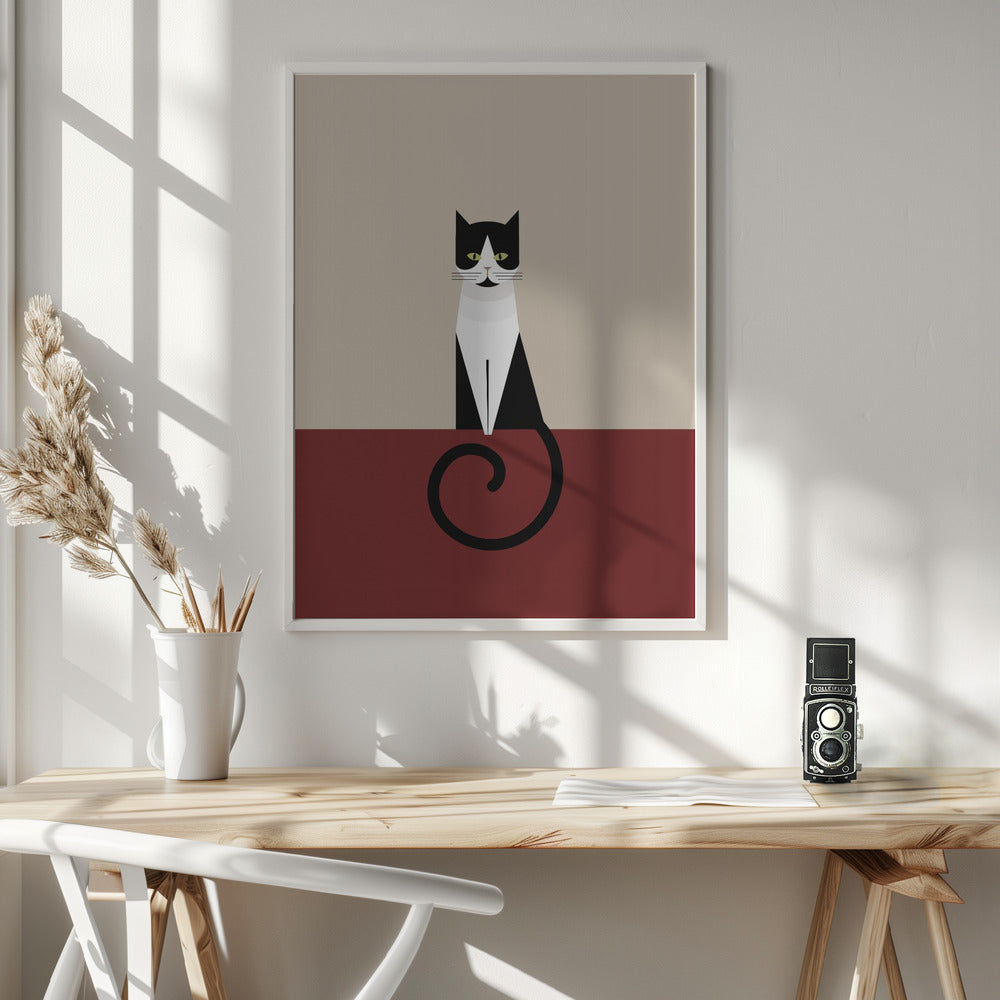 Coco as a geometric cat Poster