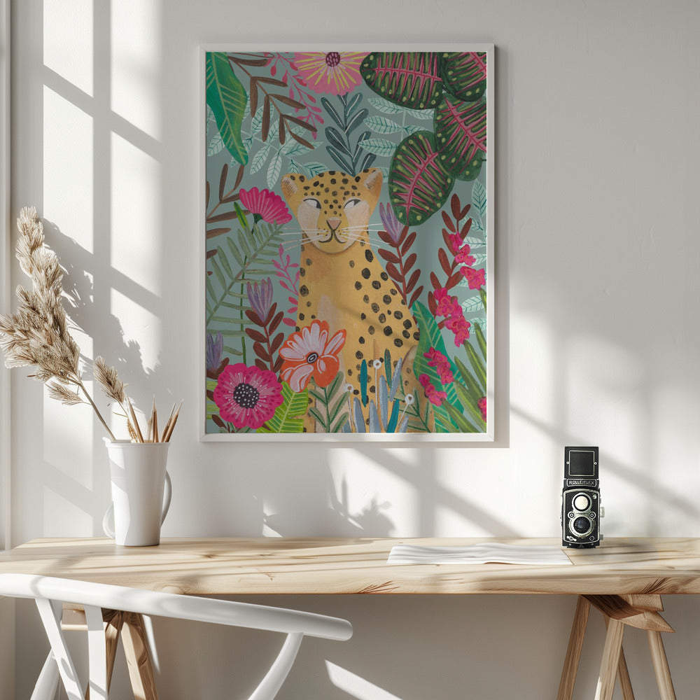 Leopard in the Jungle Poster