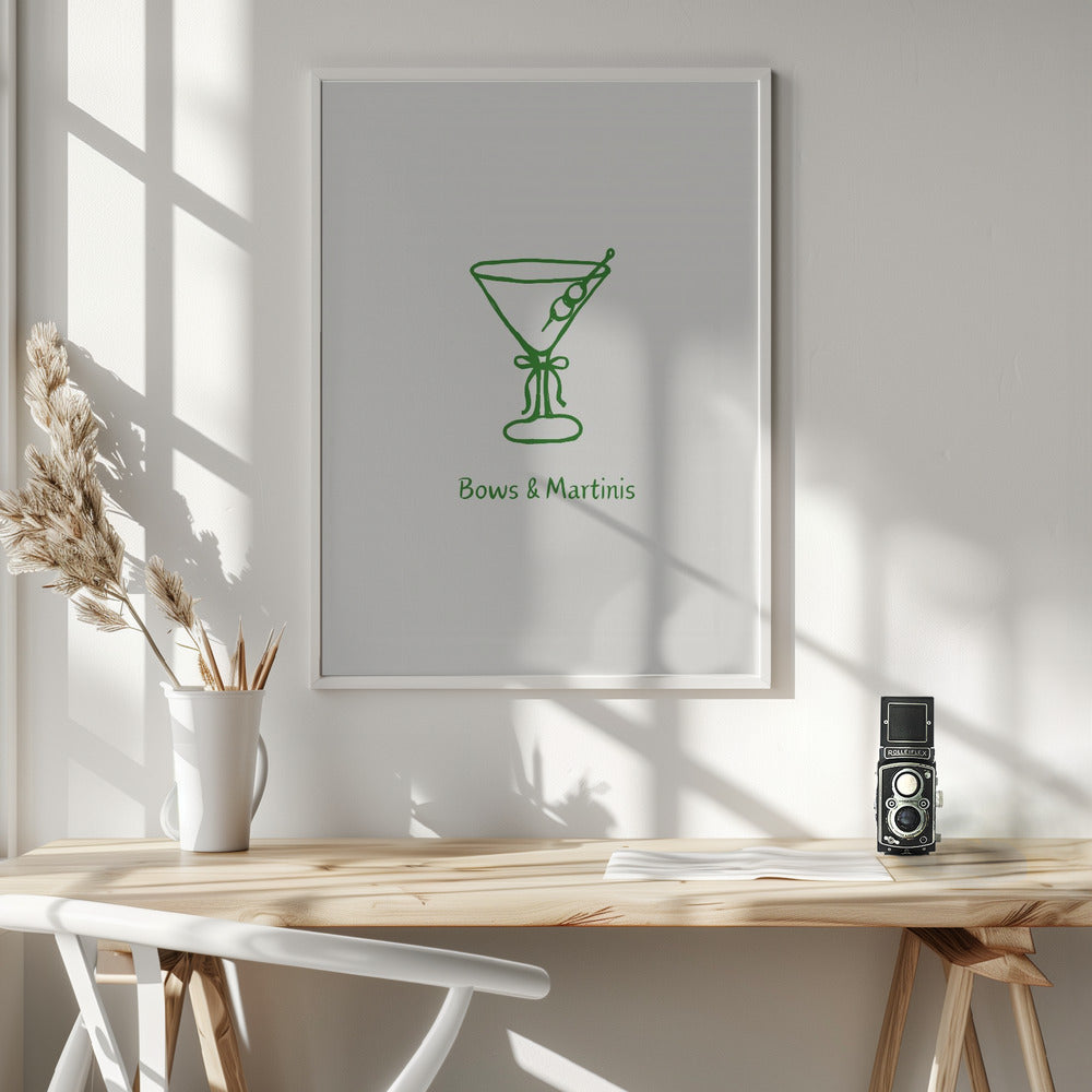 Green Bows and Martinis Poster