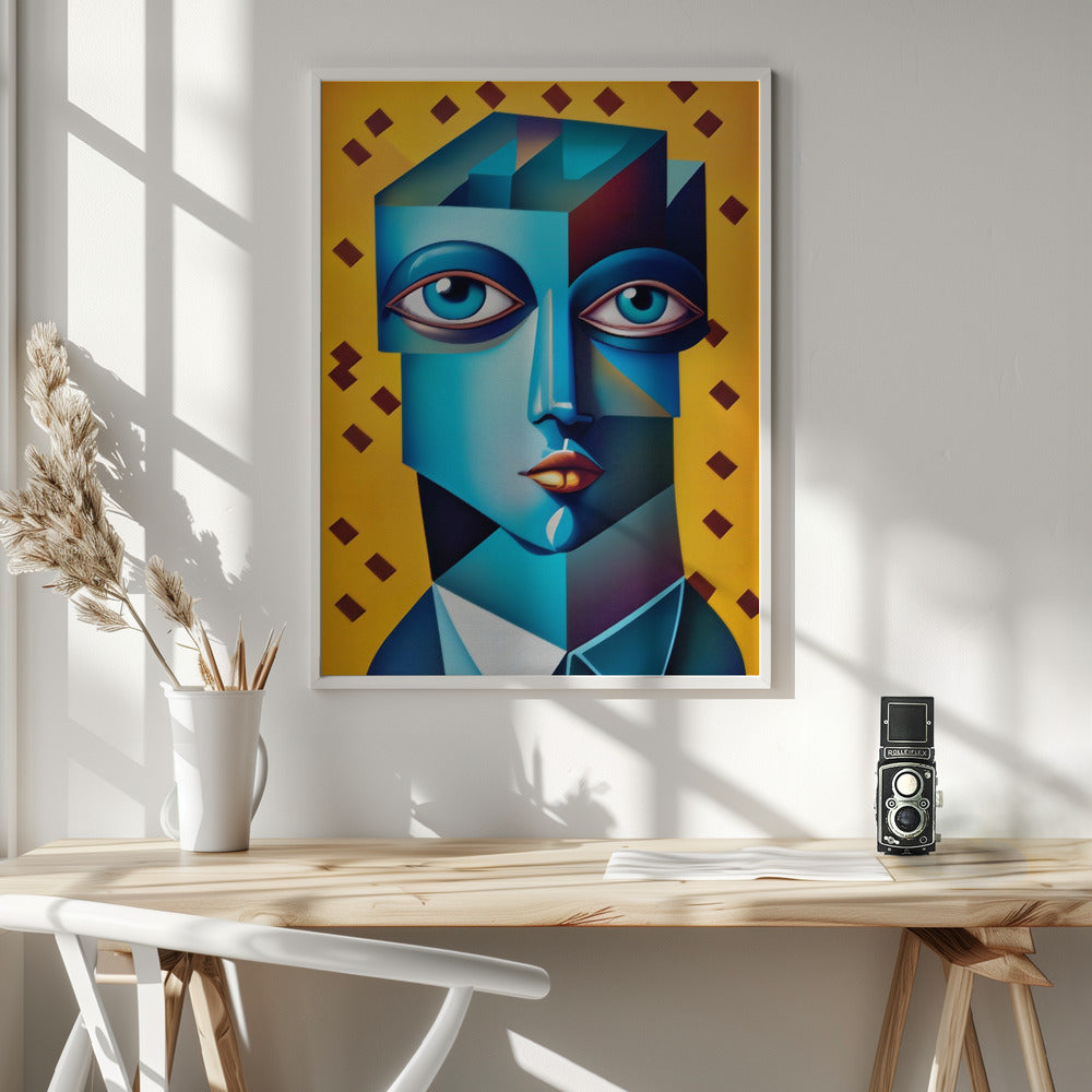 Cubist Abstract Face Poster