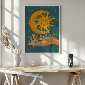 Sun and moon in my hand Poster