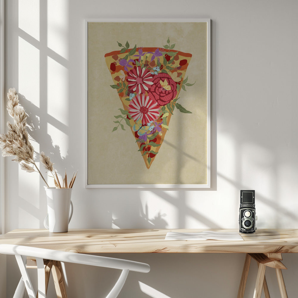 Slice of flower pizza Poster