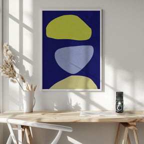 Abstract Forms Blue and yellow Poster