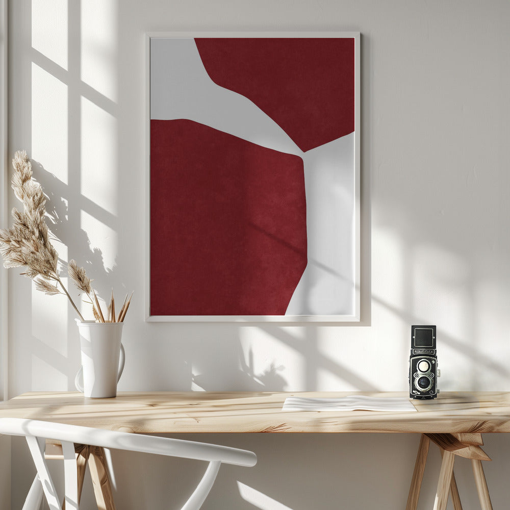 Abstract Red on white Poster