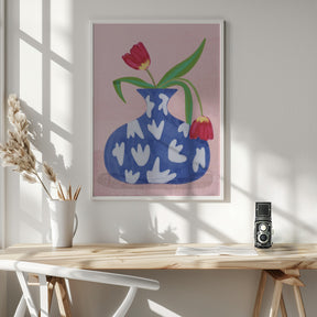 Tulpe in vase Poster