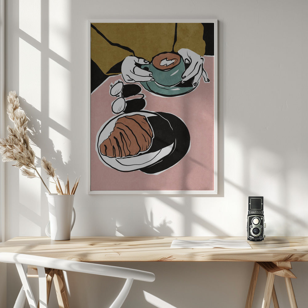 Croissant et café au lait Poster