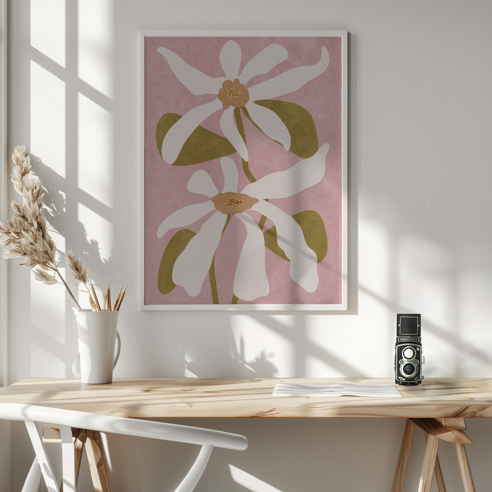 Abstract Flowers I Poster