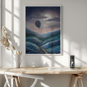 Moonlight landscape Poster