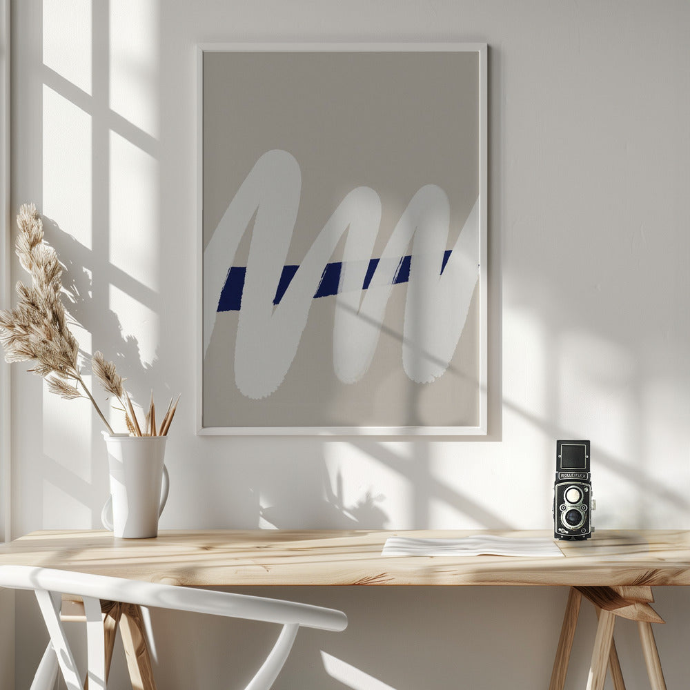 White wave no 6 Poster