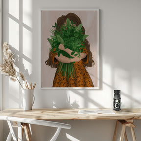 Girl with posy Poster