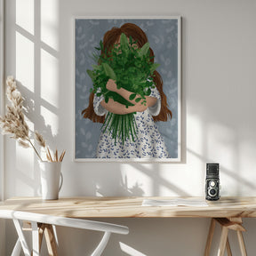 Girl with posy Poster