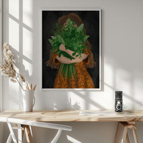 Girl with posy Poster