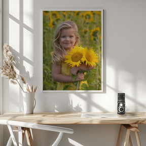 Sunflower girl Poster