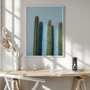 Cacti on Light Blue | Oaxaca Mexico Poster