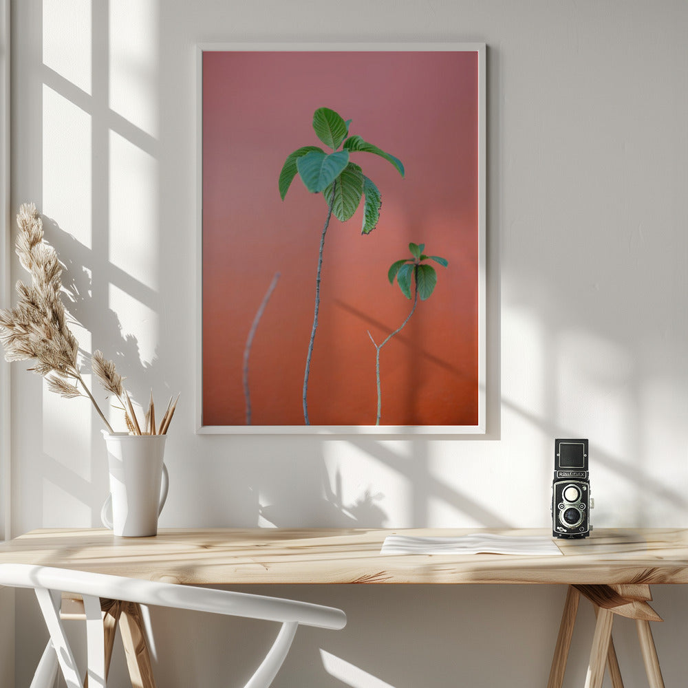 Green on Orange | Oaxaca Botanical vibes Poster