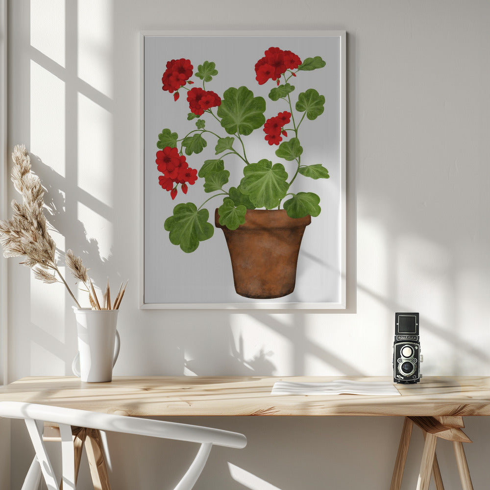 Red Geranium Poster