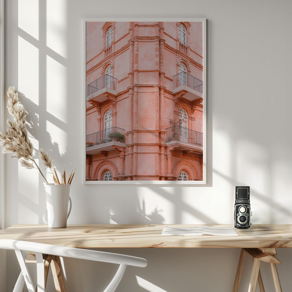 Pastel Pink Umbria | Italy travel photography Poster