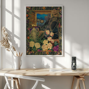 Surreal Floral Portail Collage Poster