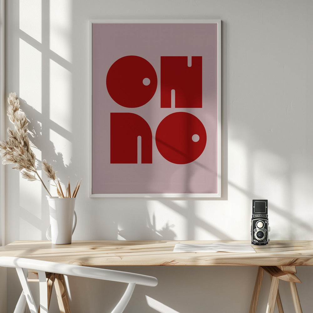 Oh No Pink Red.psdratio 3x4 Print By Bohonewart Poster