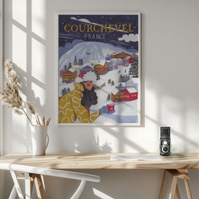 Travel Poster woman in France, Courchevel Poster