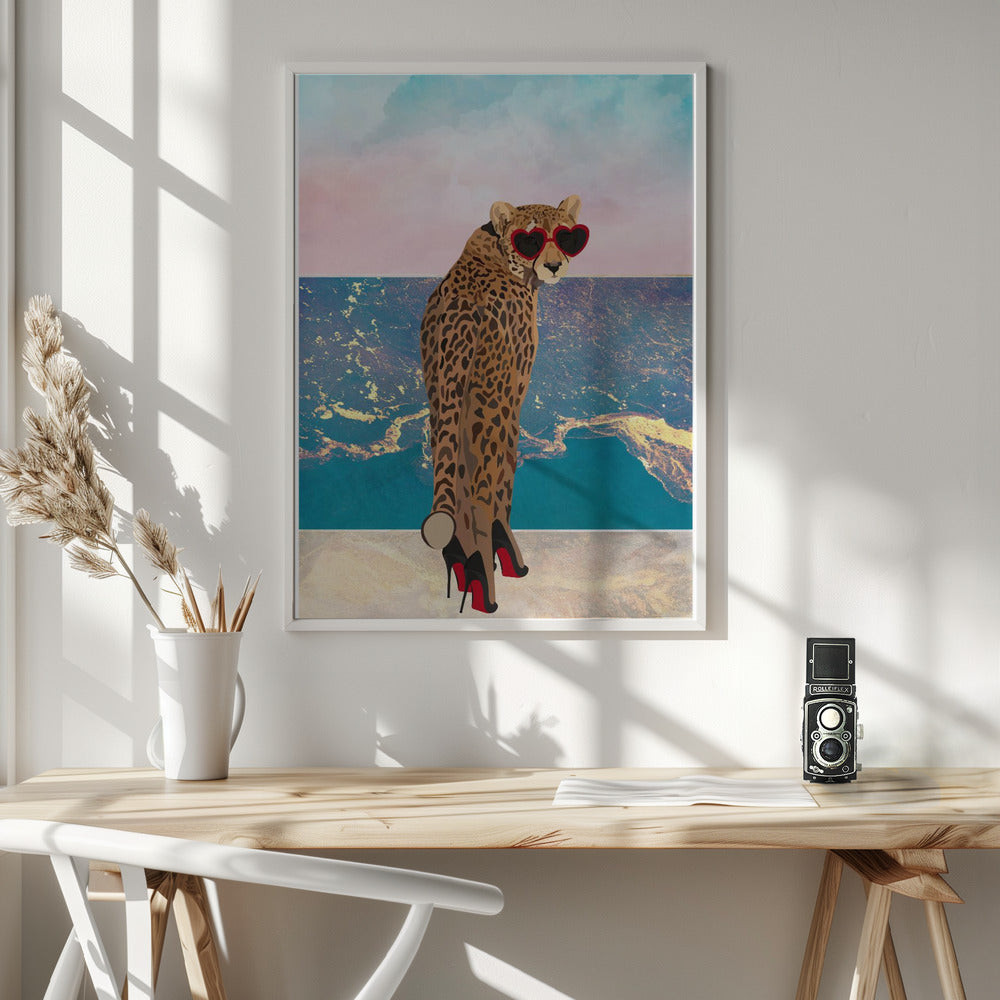 Cheetah on holiday Poster