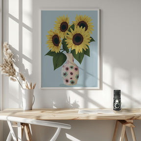 Vase of Sunflowers Poster