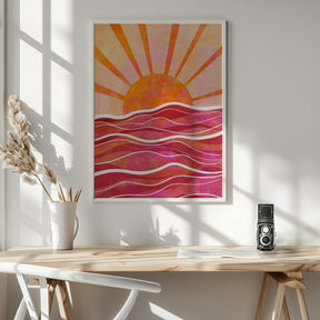 Sea Sunset Pink Poster