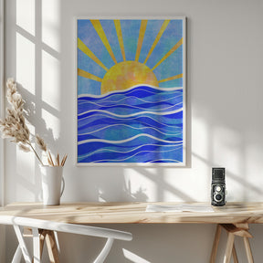 Sea Sunset Blue Poster