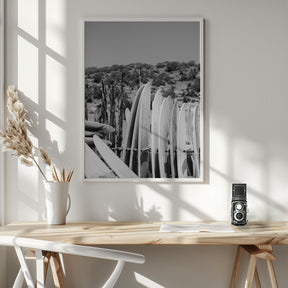 Surfboards in Black and White Poster