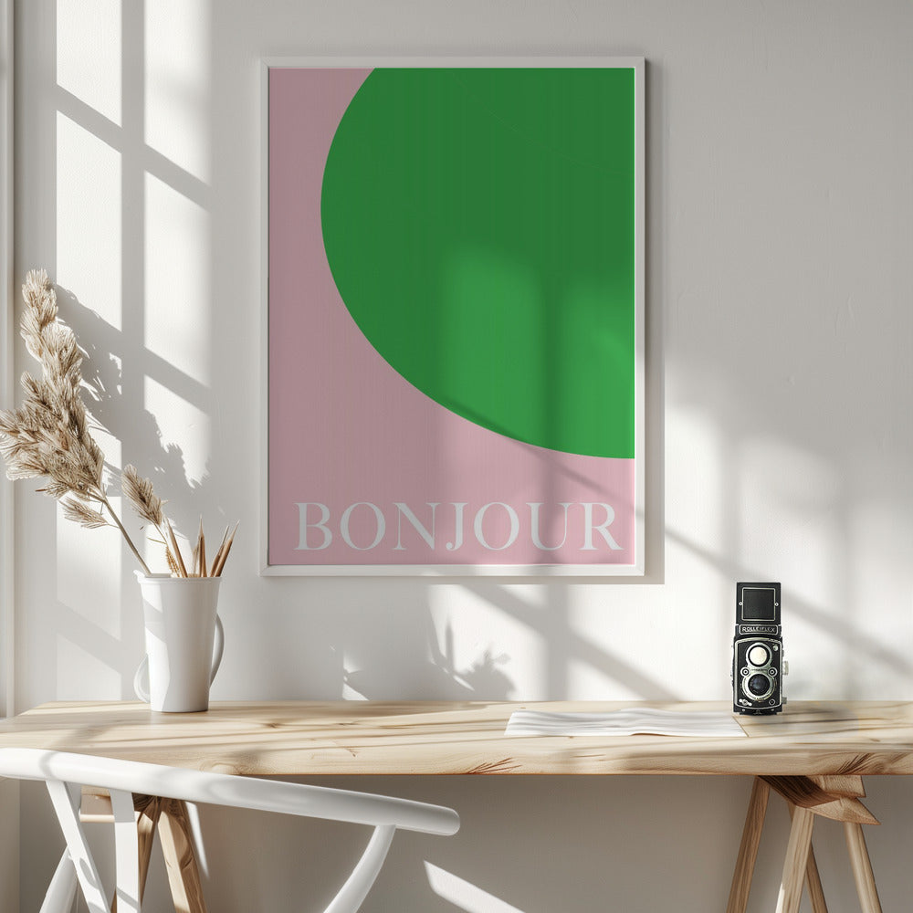 Bonjourpinkgreen Size24x36 Poster