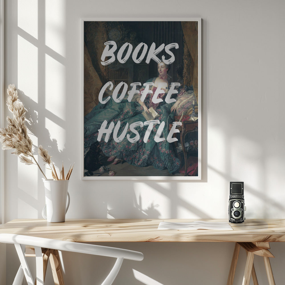 Bookscoffeewhite Ratioiso Poster