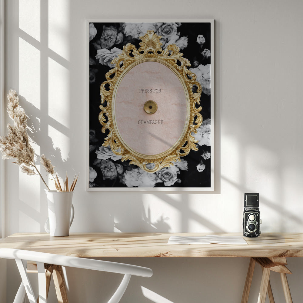 Champagnedarkfloral Ratio2x3 Poster