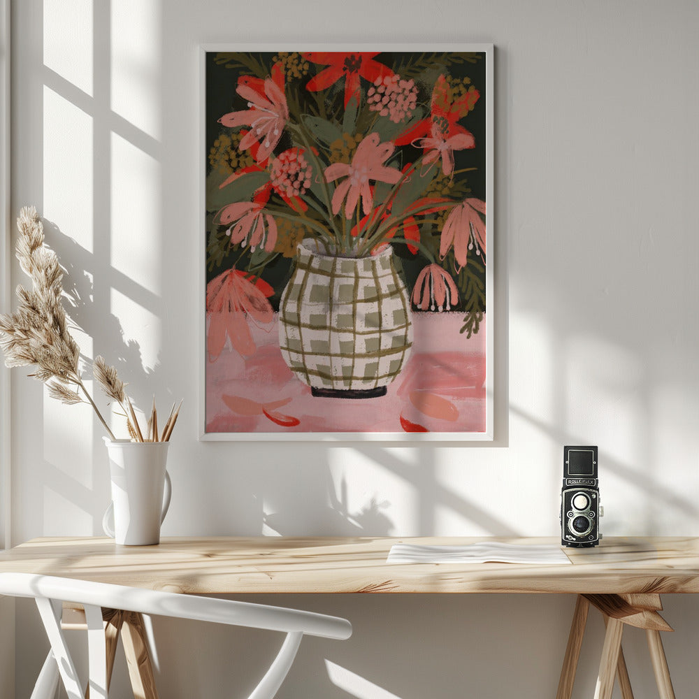 Plaid Vase Poster