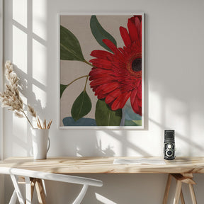 Red Gerbera Daisy Detail2 Poster