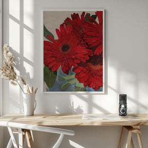 Red Gerbera Daisy Detail 3 Poster