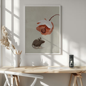 Mouse and Flower Poster