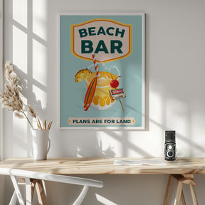 Beach Bar Summer Tropical Cocktail Bar Art Poster