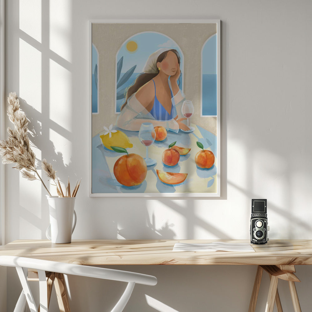 Girl with peaches Poster